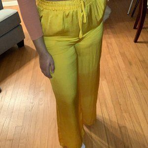 Mustard Silk Pants